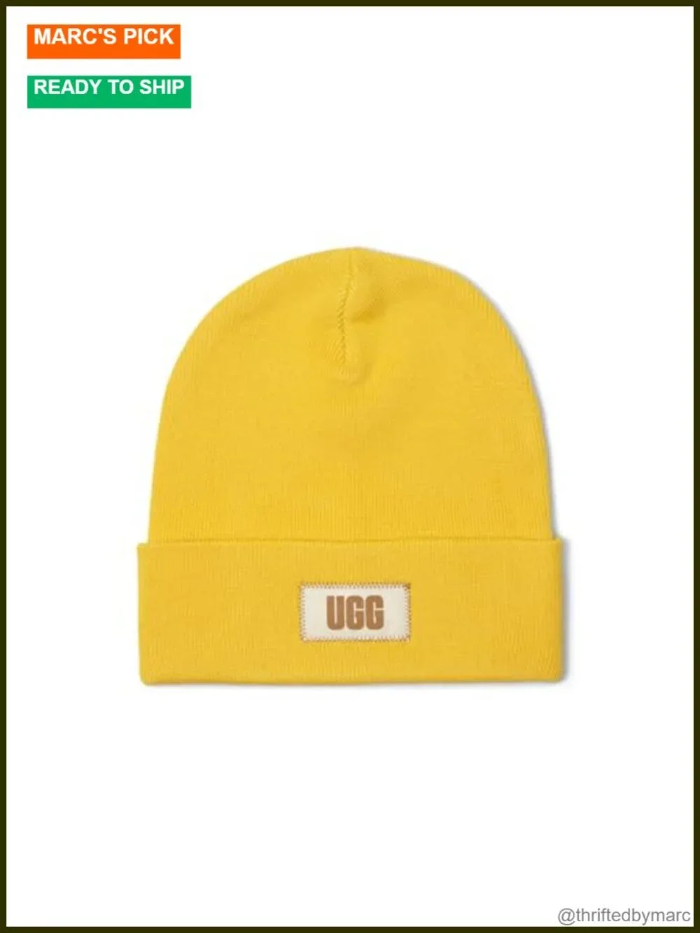 Men's High Crown Beanie with Woven Logo Patch